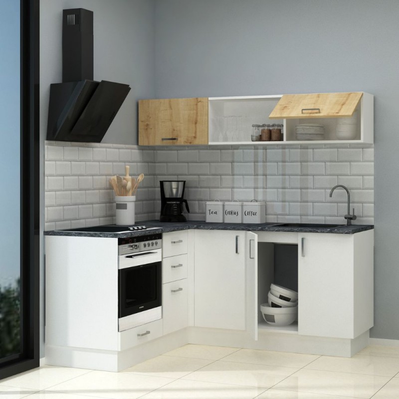 CUCINA ANGOLARE CASSINO BIANCA 180X160 REVERSIBILE - immagine 3