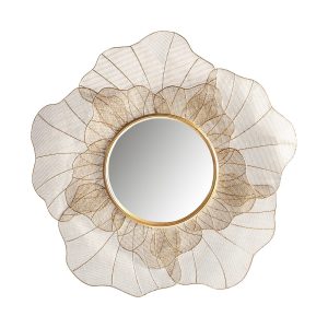 SPECCHIO DA PARETE FIORE GOLD – 72x8x72cm