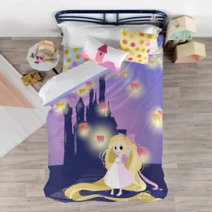 Set copripiumino–lenzuola-federa – Rapunzel – letto singolo