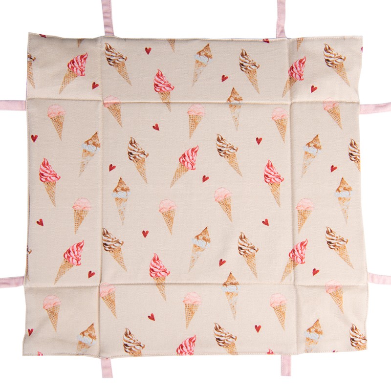 CESTINO DI PANE 35*35*8 CM BEIGE, ROSA COTONE GELATI QUADRATO CESTINI PER PANE - immagine 4