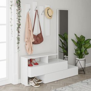 MOBILE INGRESSO RAMDA CON SPECCHIO – 2 COLORI DISPONIBILI ( bianco e grigio)