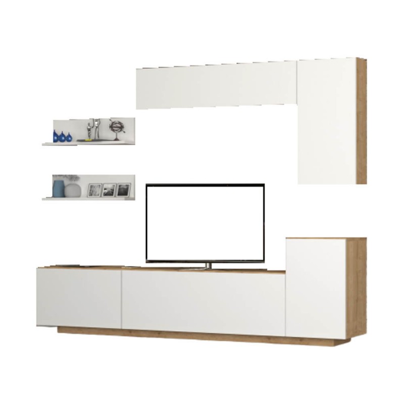 PARETE ATTREZZATA KALE ROVERE E BIANCO DA 200 CM. - immagine 5