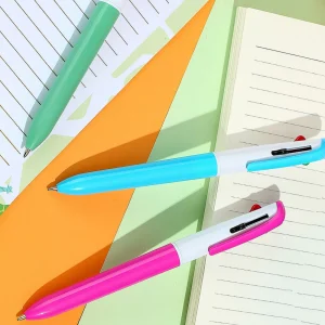 MINISO Penne E Pennarelli-Penna Con 4 Colori Impugnatura Blu