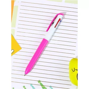 MINISO Penne E Pennarelli-Penna Con 4 Colori Impugnatura Rosa