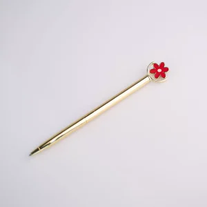 MINISO Penne E Pennarelli-Penna Oro Con Fiore Mobile