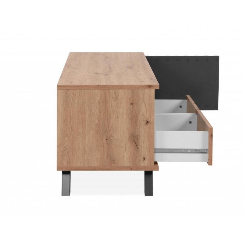 PORTA TV MEDAN56A 2 CASSETTI E ANTA CON VANI A GIORNO ROVERE ANTRACITE - immagine 4