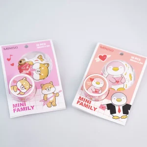 MINISO Altra Cancelleria-Set Nastro Adesivo E Stickers – Mini Family (1Pz)