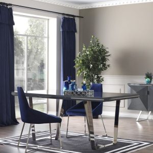 Tavolo Enzio grigio laccato lucido 185x95x78h