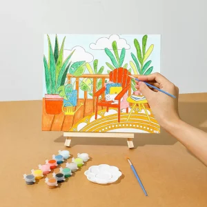 MINISO Diy-Tela Con Cavalletto E Tempere