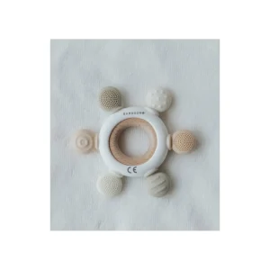 BAMBOOM MASSAGGIAGENGIVE LEGNO E SILICONE BIANCO