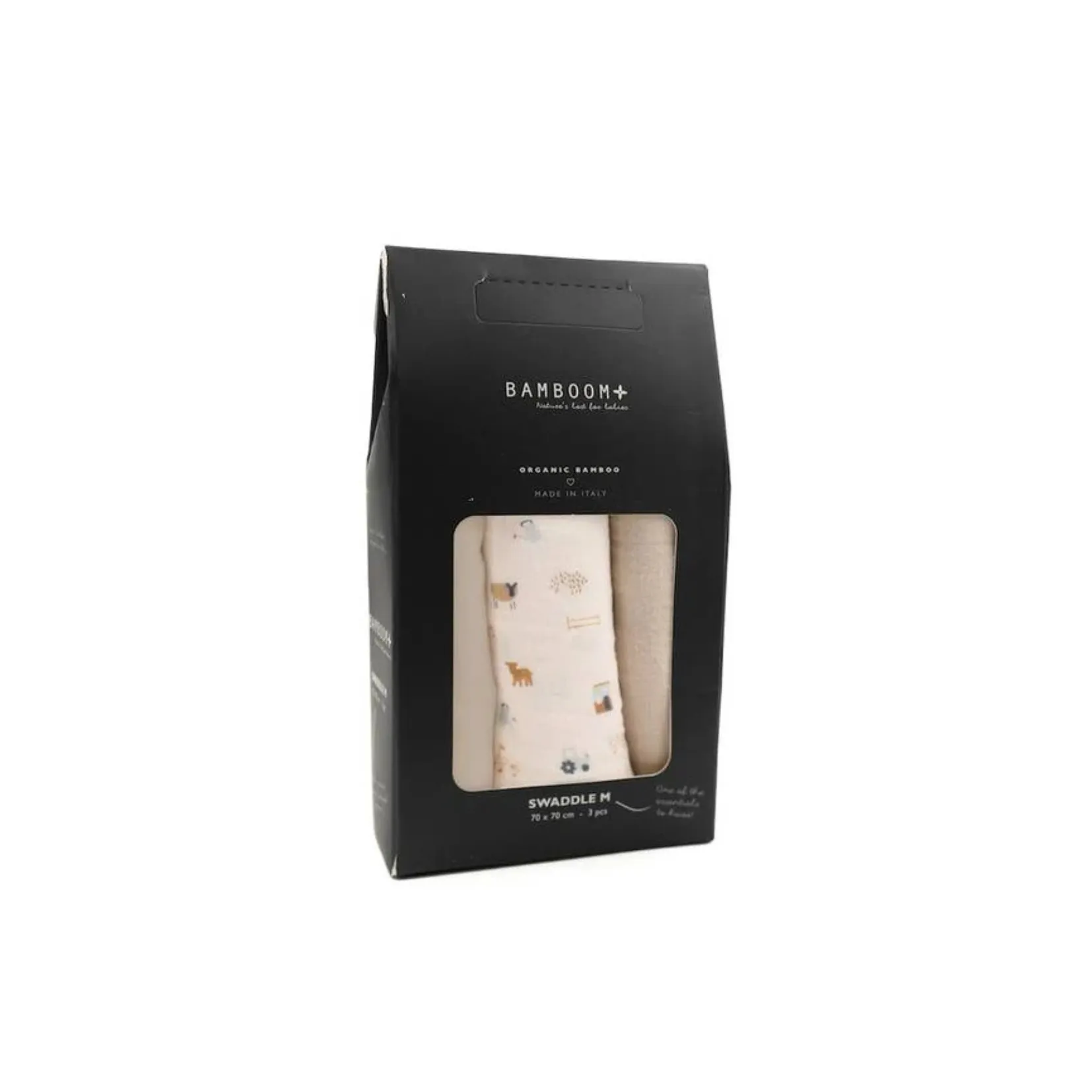 BAMBOOM SET 3 MUSSOLE 70×70 THE FARM