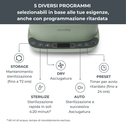 NUVITA STERIDRY STERILIZZATORE CON ASCIUGATURA 1088 - immagine 4